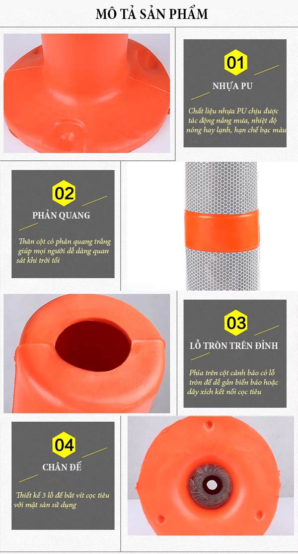 Tham khảo các đặc điểm cọc tiêu giao thông hình trụ