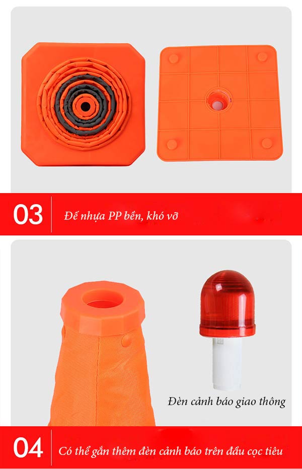 Chi tiết đặc điểm thiết kế cọc tiêu gấp gọn