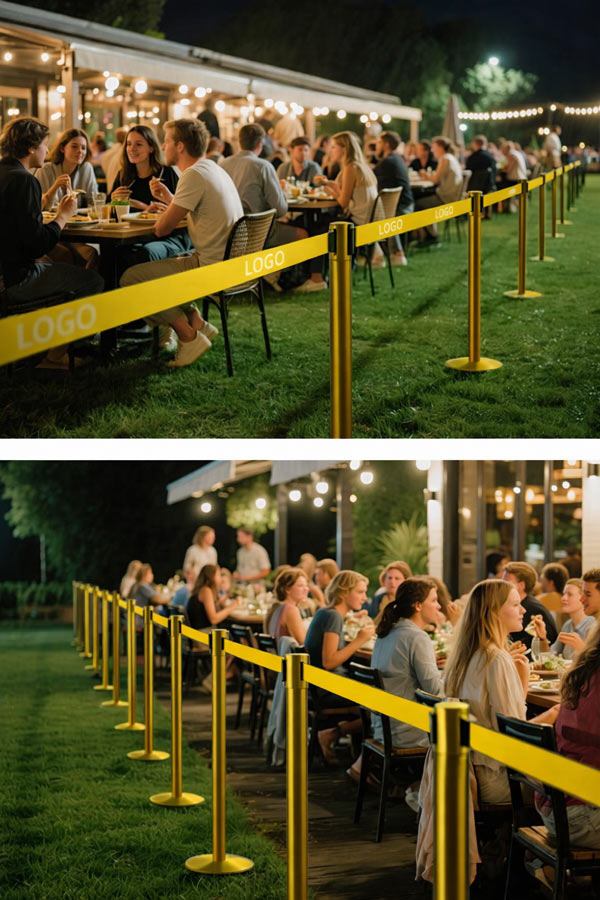 Trụ chắn dây kéo màu vàng sử dụng phổ biến để phân làn