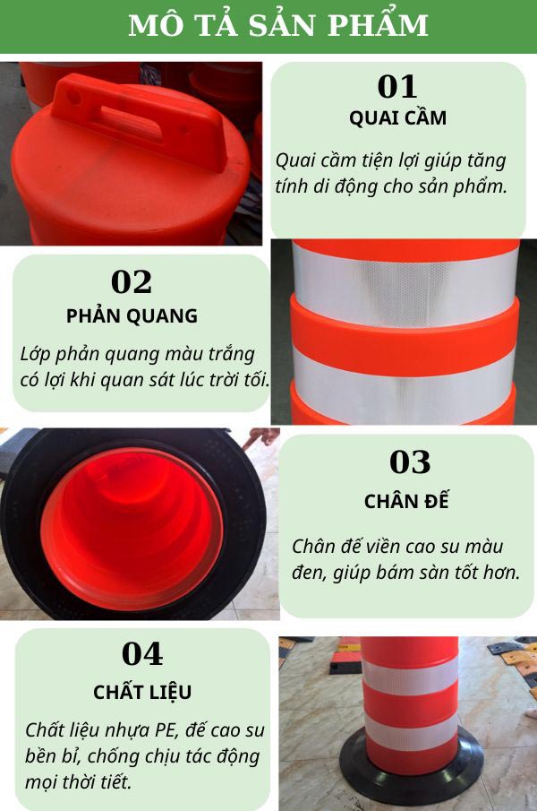 Khám phá đặc điểm thiết kế của cột chống va đập bằng nhựa