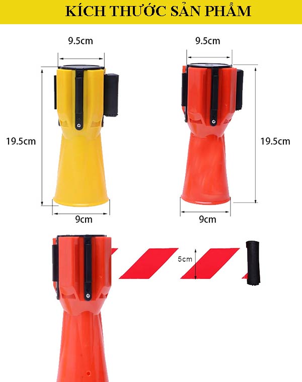 Chi tiết kích thước đầu và dây nối cọc tiêu