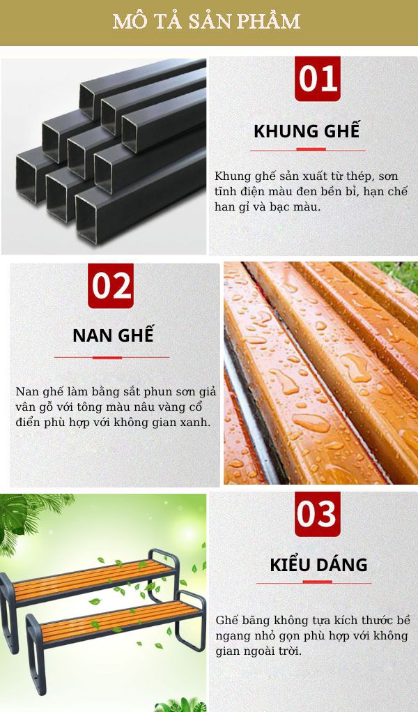 Chi tiết đặc điểm thiết kế ghế băng dài