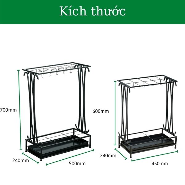 Tham khảo kích thước kệ cắm ô dù nhiêu ngăn