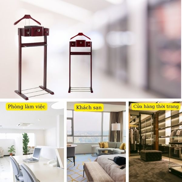 Cây treo quần áo vest được sử dụng ở nhiều không gian
