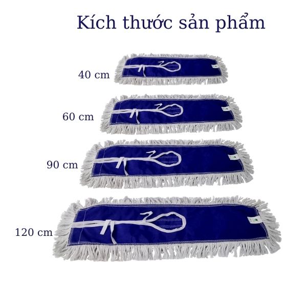 Chi tiết kích thước giẻ thay thế cây lau nhà công nghiệp