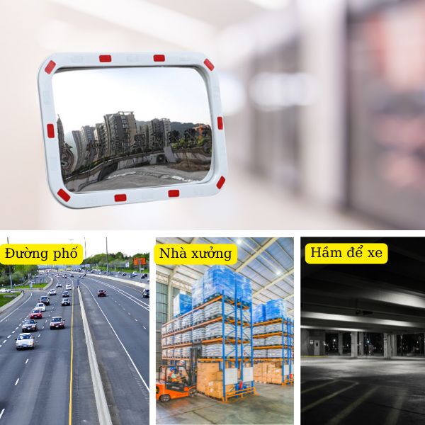 Gương cầu lồi được trang bị ở nhiều nơi