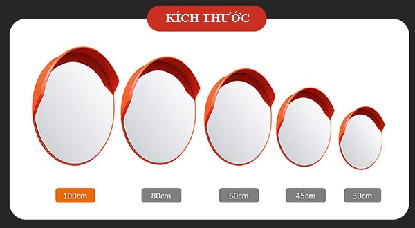 Chi tiết kích thước gương cầu lồi tròn
