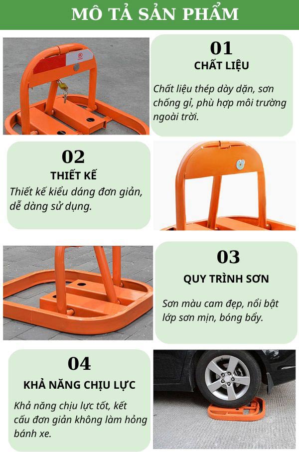 Chi tiết đặc điểm khóa giữ chỗ để xe