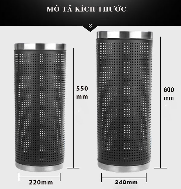 Kích thước ống đựng ô
