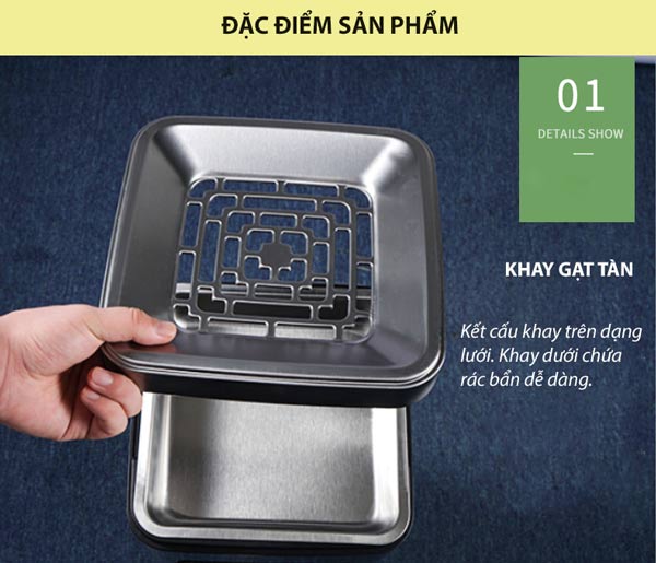 Đặc điểm thiết kế thùng rác 2 ngăn inox