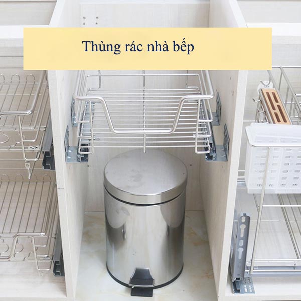 Mẫu thùng rác có thể đặt trong hệ tủ bếp