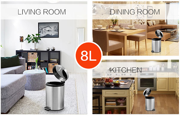 Tính ứng dụng của thùng rác 8L cực cao