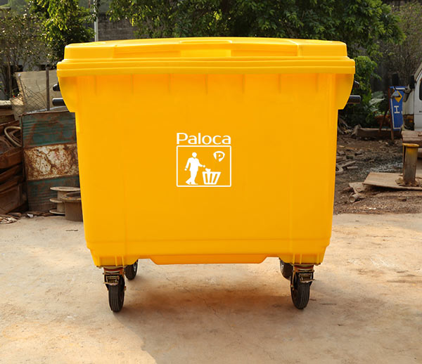Thùng rác 660L màu vàng thường dùng trong y tế