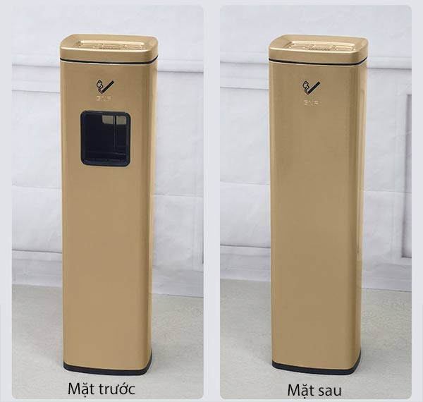 Hình ảnh mặt trước và sau của trụ gạt tàn