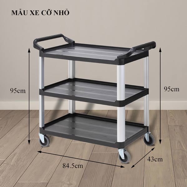 Kích thước xe đẩy khi chưa kèm phụ kiện khay, thùng treo khung