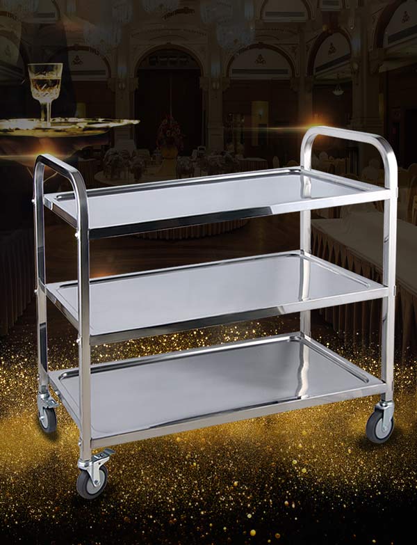 Mẫu xe đẩy thức ăn 3 tầng bằng inox