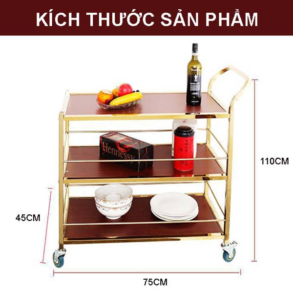 Kích thước xe phục vụ nhà hàng thiết kế 3 tầng