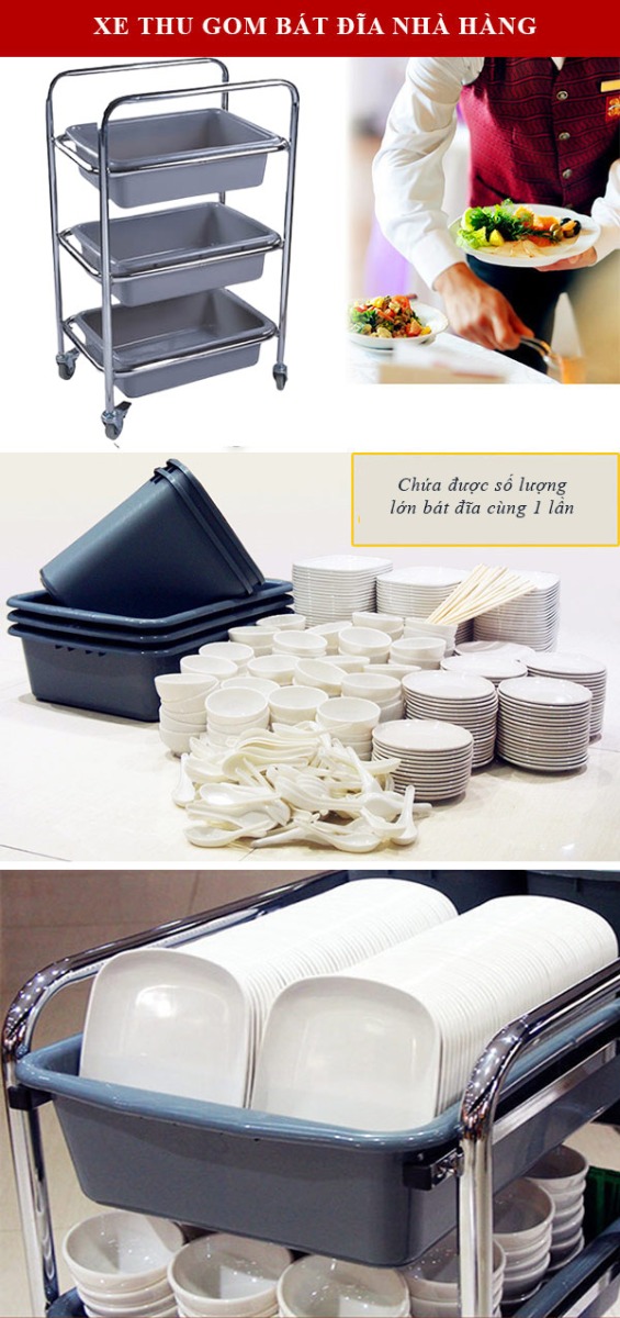 Trang bị xe dọn bàn chuyên dụng là điều cần thiết
