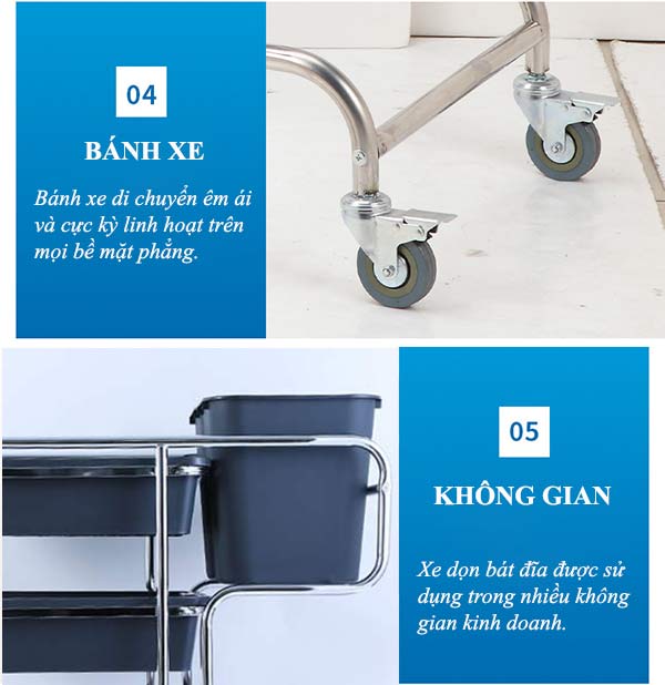 Chi tiết đặc điểm thiết kế xe dọn bát đĩa