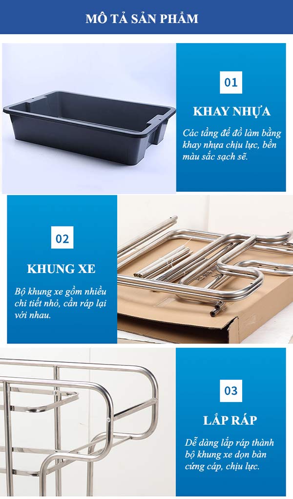 Chi tiết đặc điểm thiết kế xe dọn bát đĩa