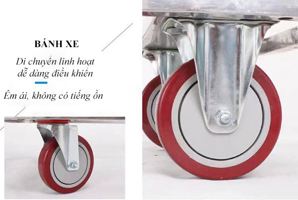 Xe di chuyển bằng hệ thống bánh xe 