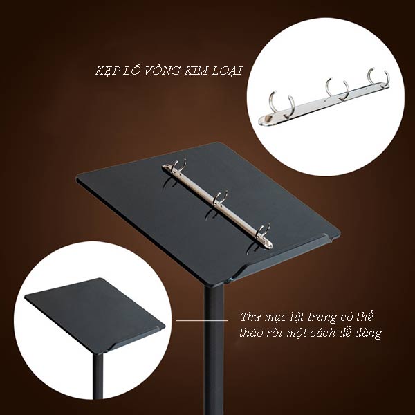 Mặt bảng rộng còn đi kèm lò xo kẹp