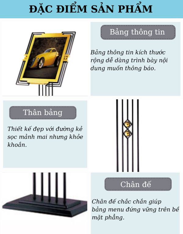 Chi tiết từng bộ phận cấu thành bảng chào đón sự kiện