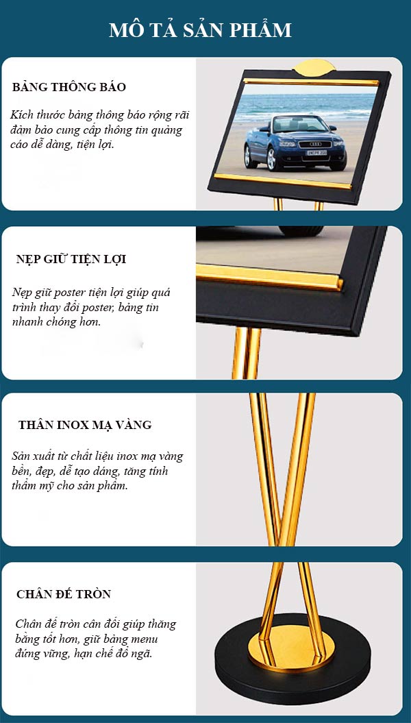 Đặc điểm thiết kế bảng thông báo cao cấp