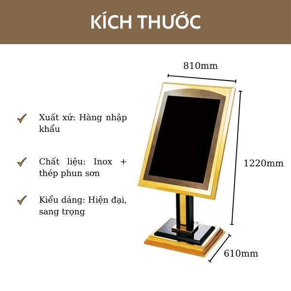 Tham khảo kích thước của mẫu bảng chào đón thông tin sự kiện