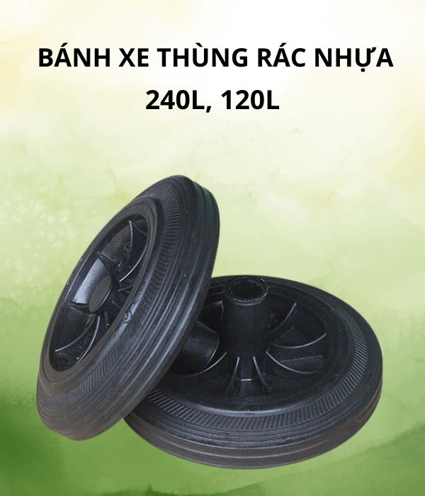 Bánh xe thay thế cho thùng rác nhựa 120L và 240L