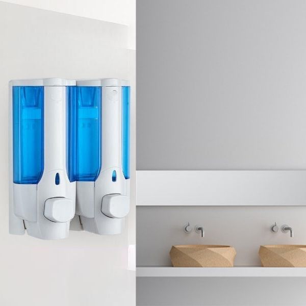 Mẫu bình đôi đựng dung dịch dầu gội, sữa tắm, nước rửa tay