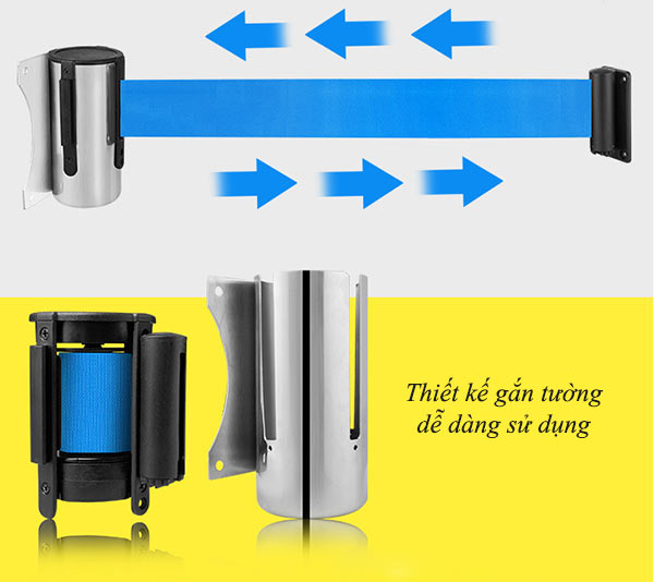 Sản phẩm gồm đầu cột cố định tường và dây căng dài