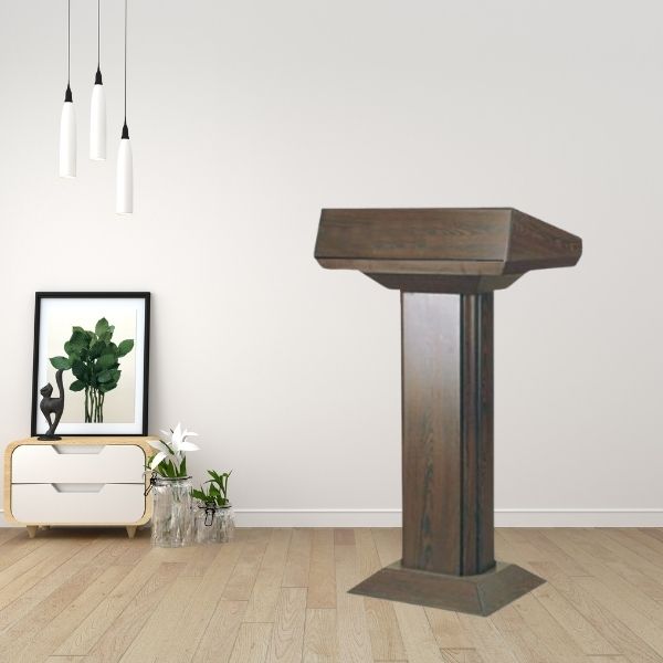 Bục phát biểu bằng gỗ công nghiệp kiểu dáng đơn giản