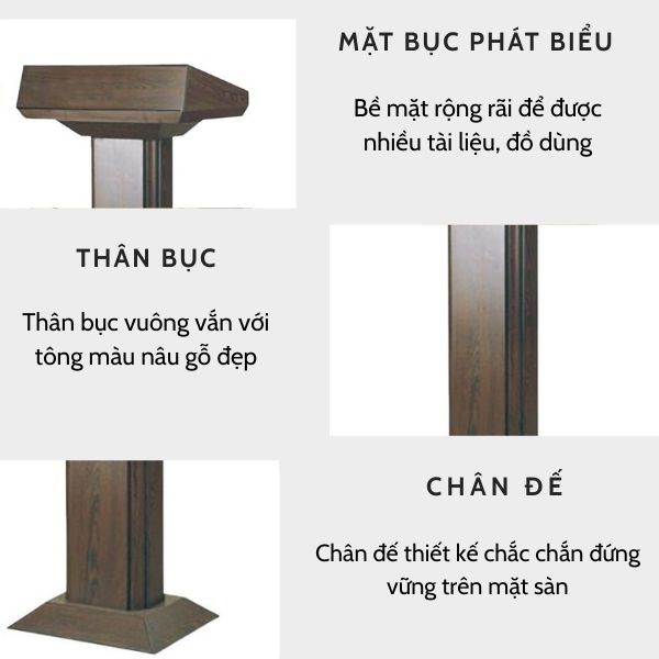 Đặc điểm thiết kế của bục đứng tọa đàm bằng gỗ