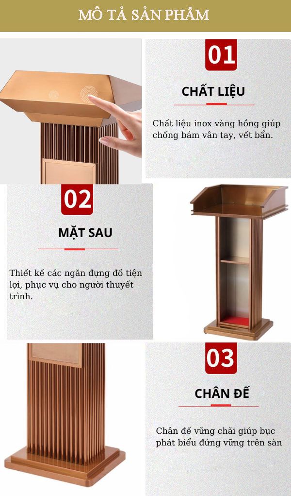 Đặc điểm thiết kế bục phát biểu sự kiện