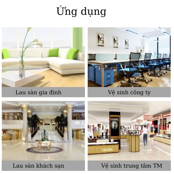 Cây lau sàn ướt được sử dụng ở nhiều không gian