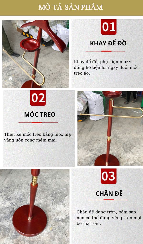 Đặc điểm thiết kế cây treo quần áo vest