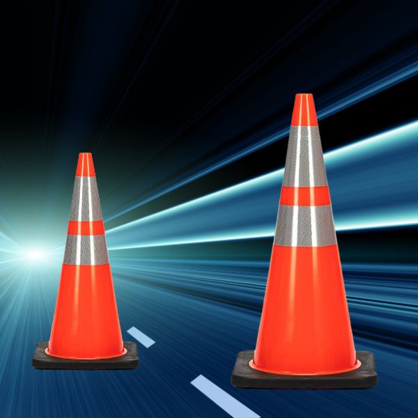 Cọc tiêu giao thông bằng nhựa dẻo hình chóp nón