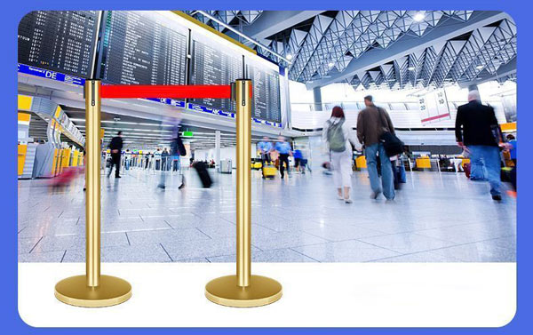 Cột chắn dây kéo hỗ trợ phân làn khu đông người