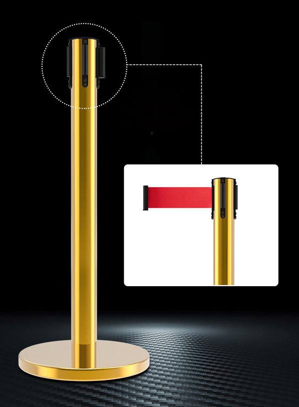 Hộp dây căng kéo được gắn ở đầu cột chắn