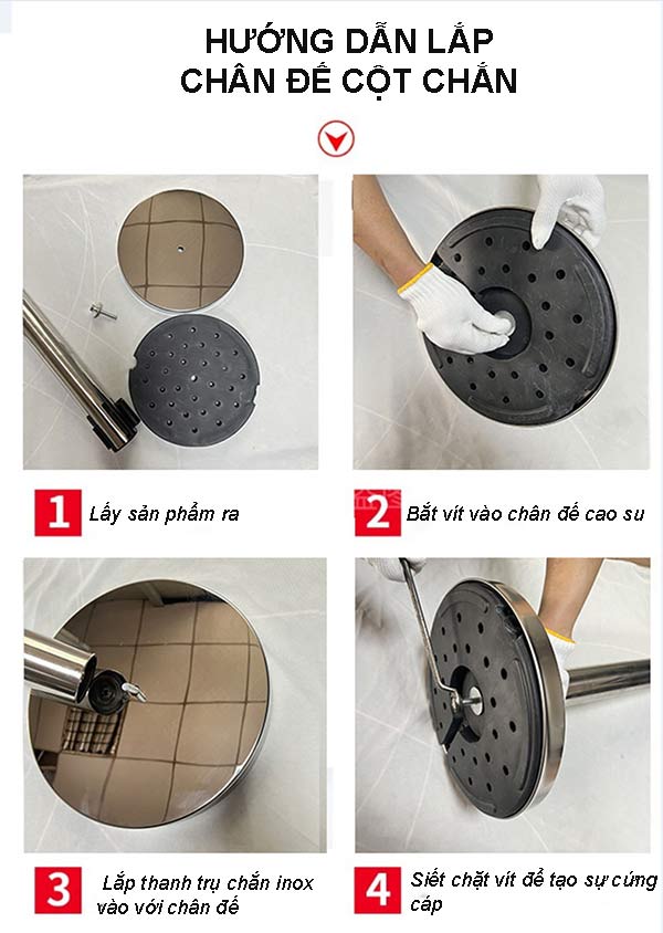 Lắp cột chắn khá là dễ dàng