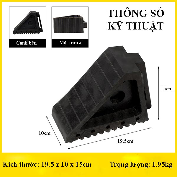 Chi tiết kích thước cục chèn lùi sau bánh xe