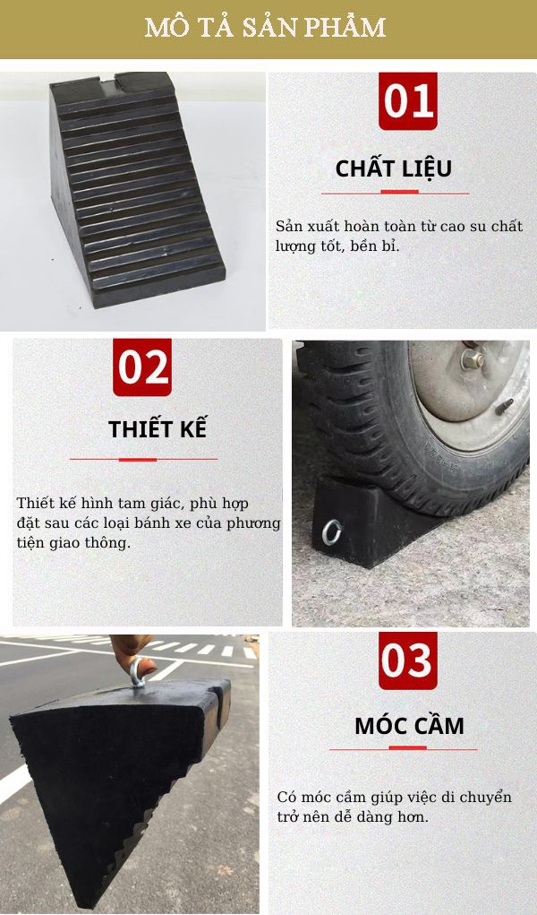 Tham khảo các đặc điểm thiết kế cục chặn bánh xe