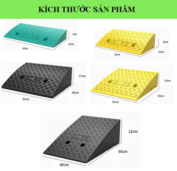 Kích thước bục dốc lên xuống dành cho xe máy, ô tô