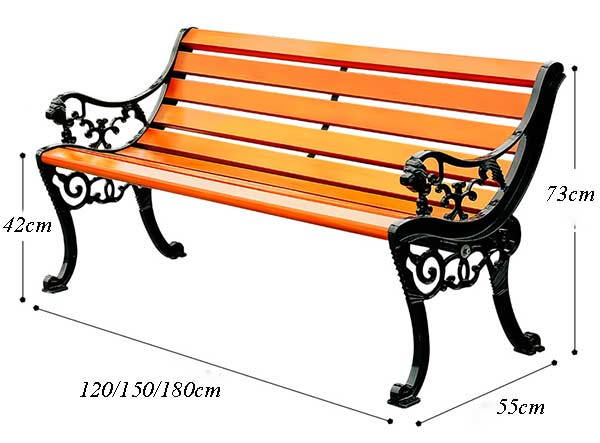 Kích thước ghế công viên giả gỗ