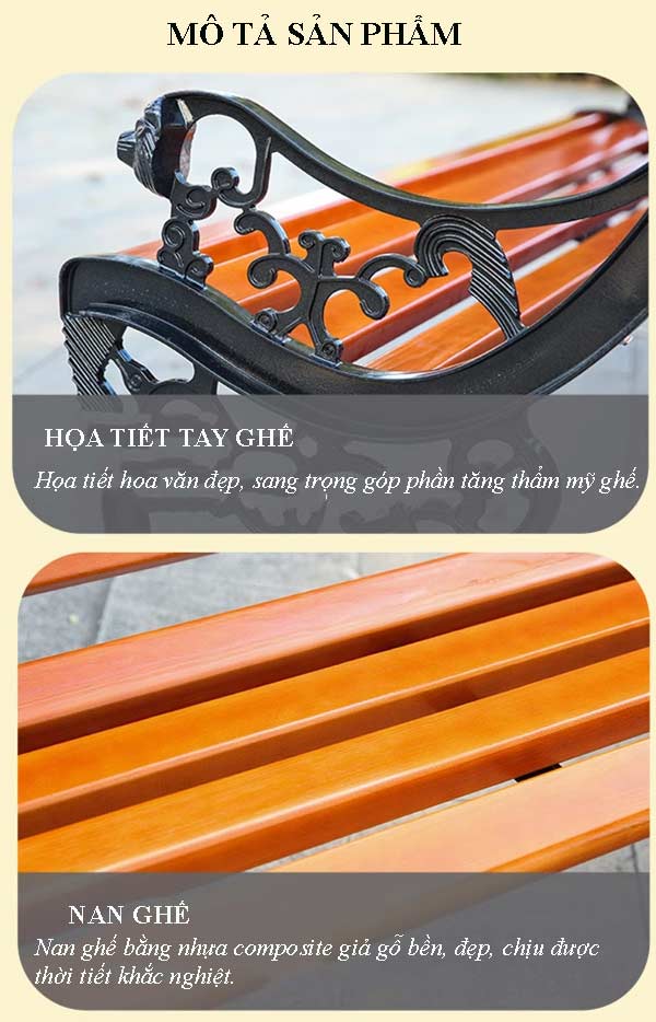 Đặc điểm thiết kế ghế công viên: Chỉn chu từng chi tiết