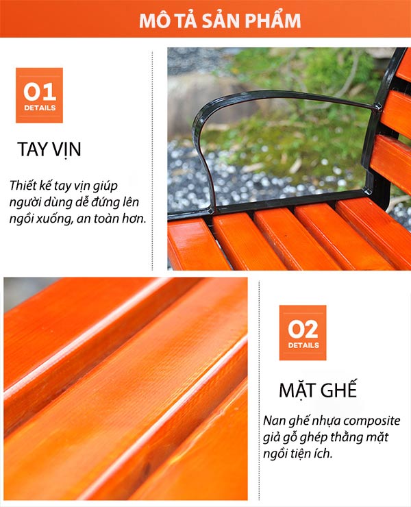 Đặc điểm thiết kế ghế công viên gỗ nhựa