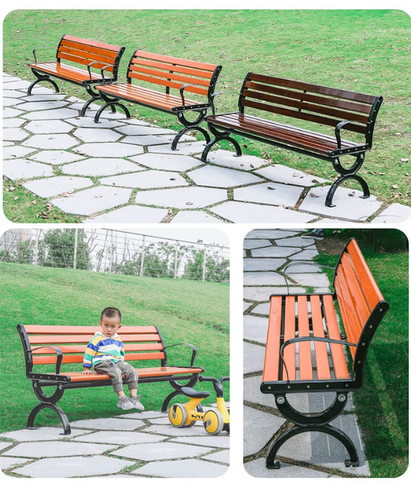 Ghế công viên bằng gỗ nhựa sử dụng linh hoạt trong không gian ngoài trời