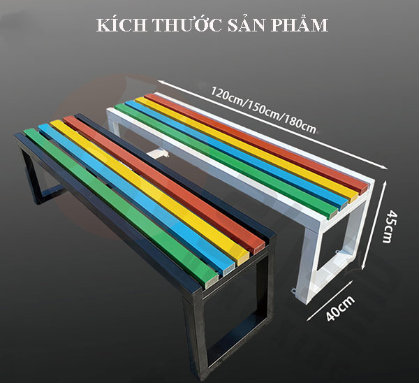 Chi tiết kích thước ghế công cộng loại không tựa