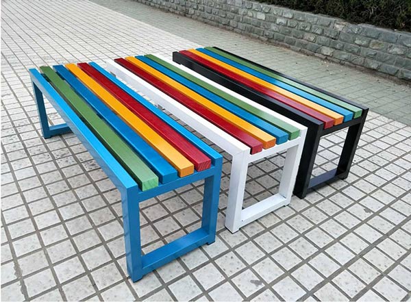 Ghế băng công viên bằng gỗ nhựa màu sắc